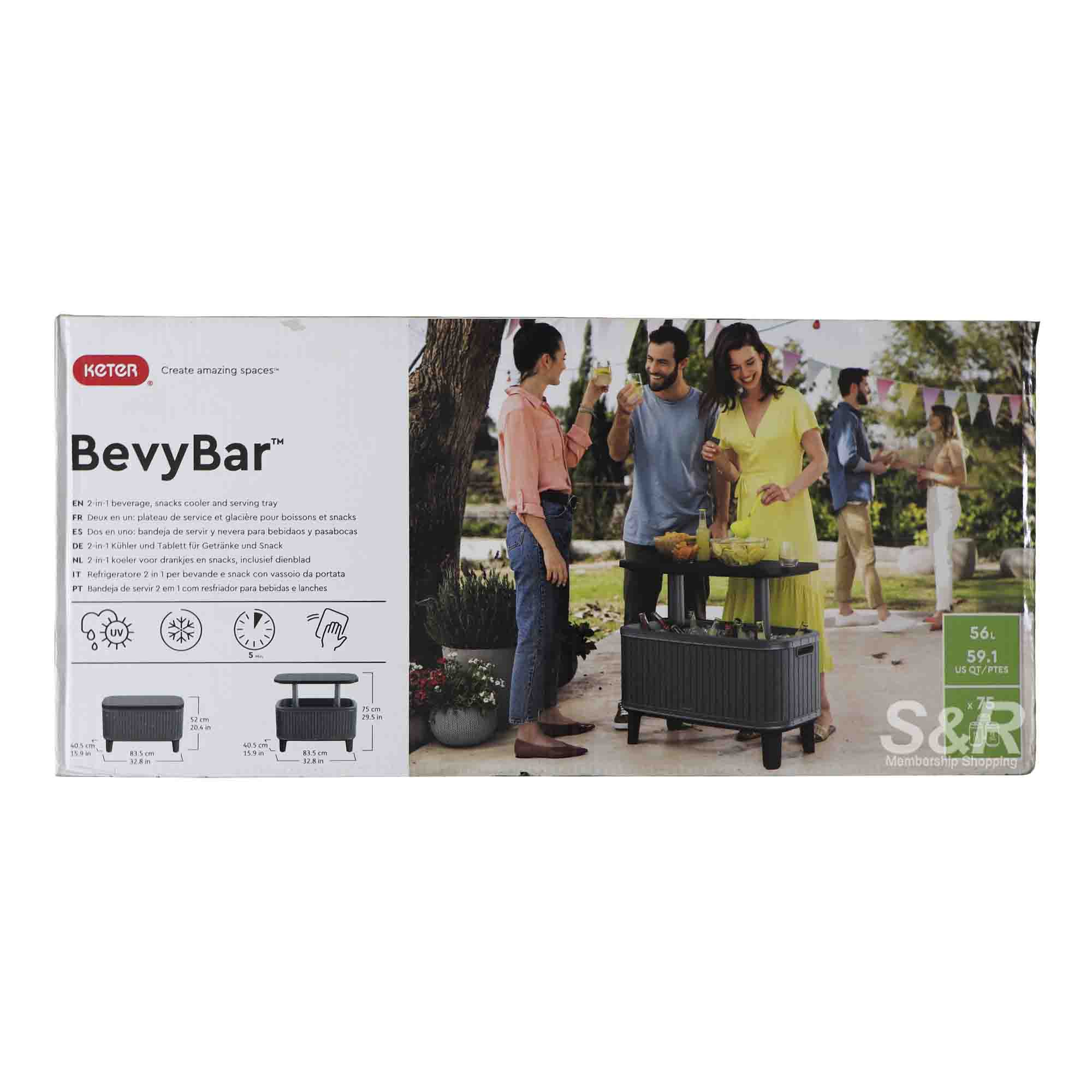Keter Bevy Bar 56L Serving Tray 1pc